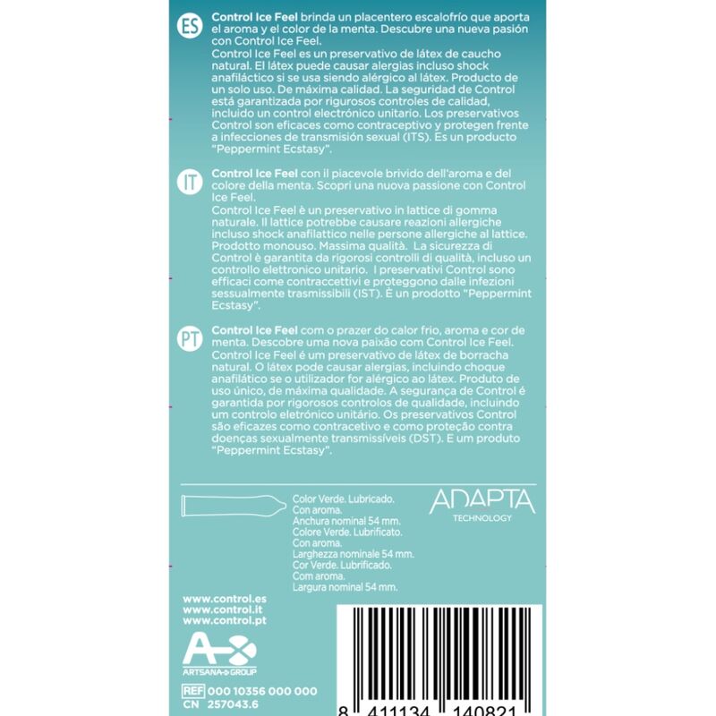 CONTROL - ICE FEEL PRESERVATIVOS EFECTO FRIO 10 UNIDADES CONTROL CONDOMS