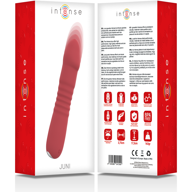 INTENSE - JUNI UP & DOWN 10 VIBRACIONES ROJO INTENSE FUN