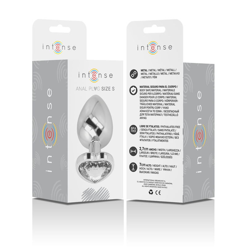 INTENSE - PLUG ANAL METAL ALUMINIO CORAZÓN BLANCO TALLA S INTENSE ANAL TOYS
