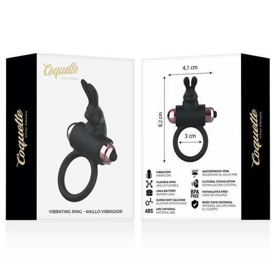 COQUETTE CHIC DESIRE - COCK RING ANILLO VIBRADOR NEGRO / GOLD COQUETTE TOYS