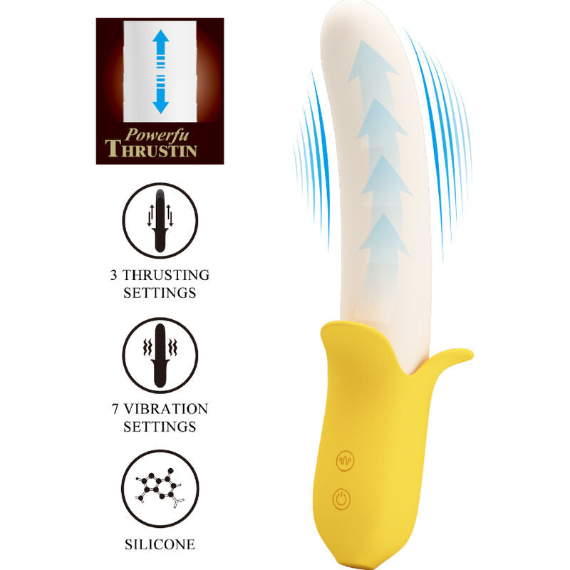 PRETTY LOVE - BANANA GEEK SUPER POWER 7 VIBRACIONES UP&DOWN SILICONA NEGRO PRETTY LOVE
