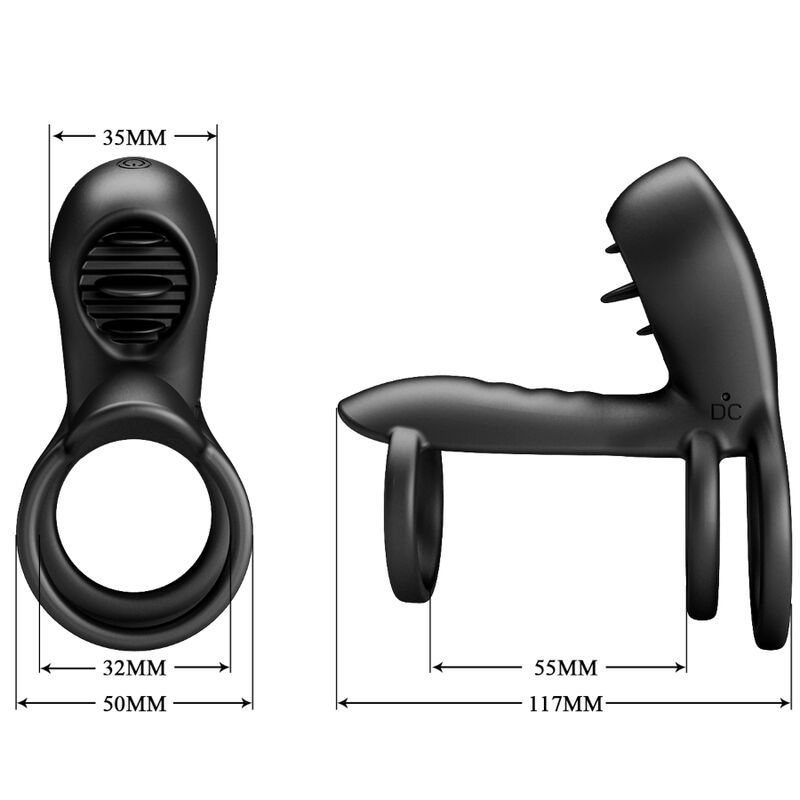 PRETTY LOVE - JAMMY FUNDA DE PENE 12 VIBRACIONES CON LENGUA RECARGABLE SILICONA PRETTY LOVE MALE