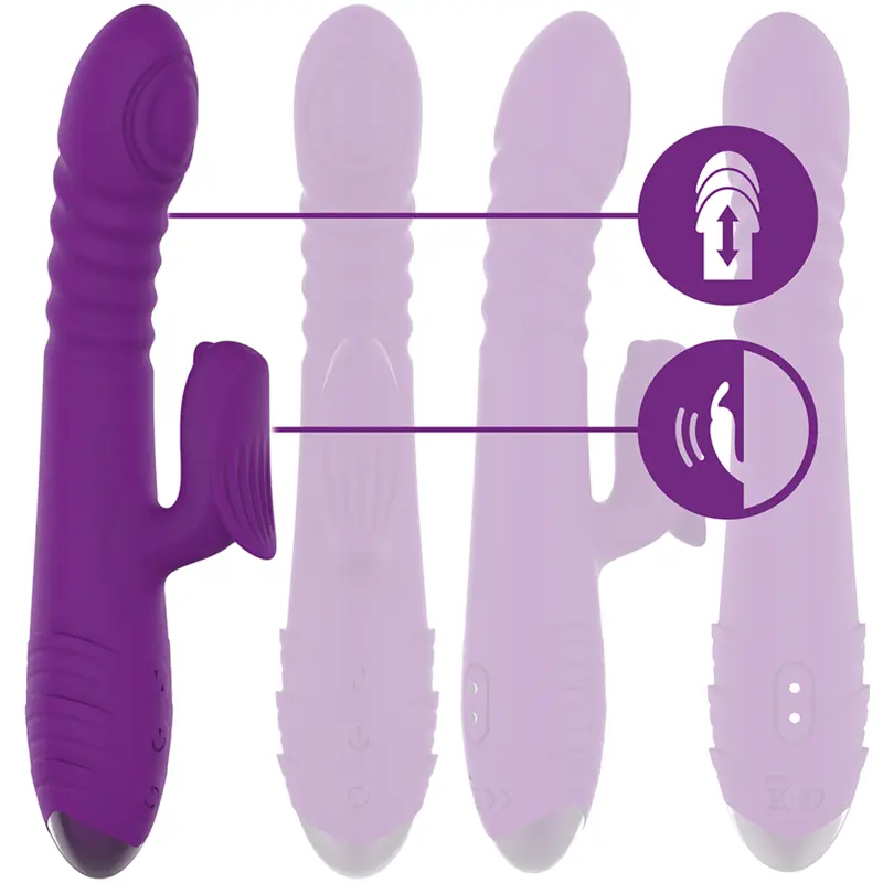 INTENSE - IGGY VIBRADOR MULTIFUNCIÓN RECARGABLE UP & DOWN CON ESTIMULADOR DE CLITORIS MORADO INTENSE FUN