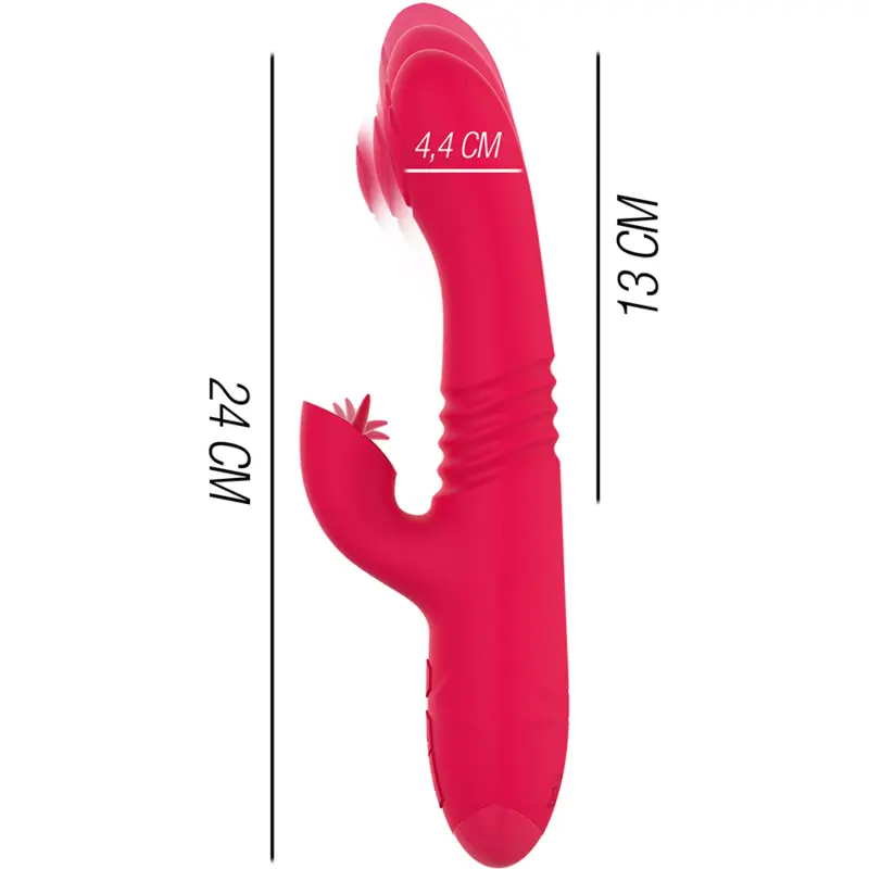 INTENSE - DUA VIBRADOR MULTIFUNCIÓN RECARGABLE UP & DOWN CON LENGUA ROJO INTENSE FUN