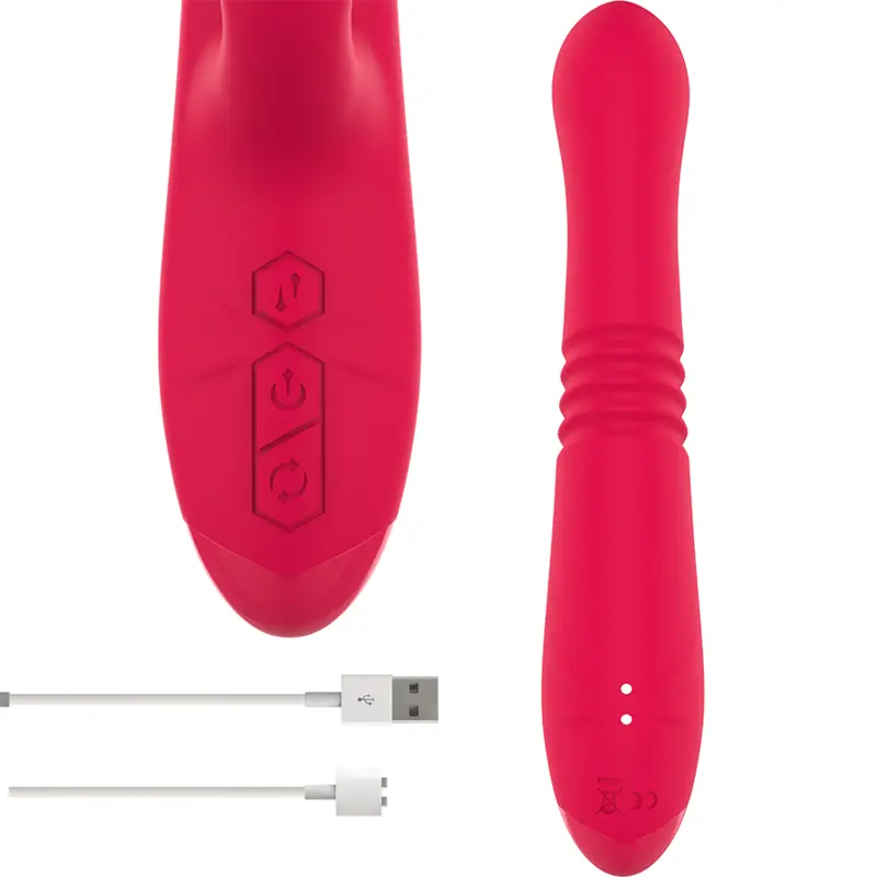 INTENSE - DUA VIBRADOR MULTIFUNCIÓN RECARGABLE UP & DOWN CON LENGUA ROJO INTENSE FUN