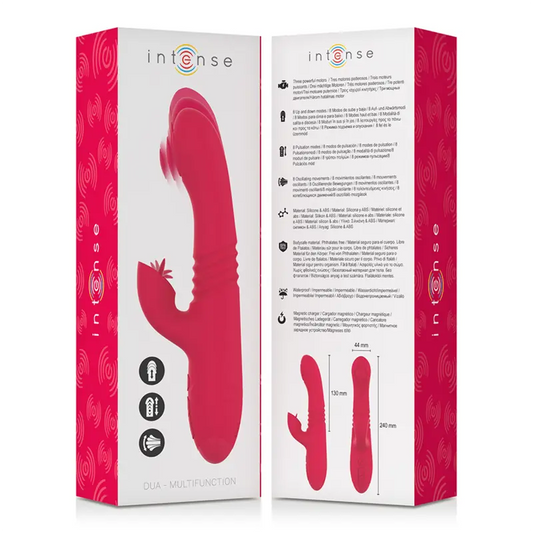 INTENSE - DUA VIBRADOR MULTIFUNCIÓN RECARGABLE UP & DOWN CON LENGUA ROJO INTENSE FUN
