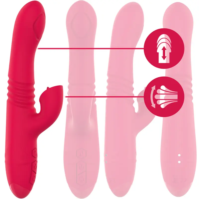 INTENSE - DUA VIBRADOR MULTIFUNCIÓN RECARGABLE UP & DOWN CON LENGUA ROJO INTENSE FUN