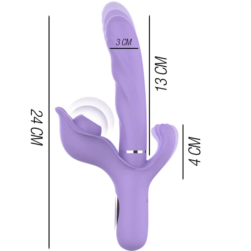 INTENSE - BILLIE VIBRADOR MULTIFUNCIÓN RECARGABLE SUCCIONADOR CON PULSADOR MORADO INTENSE FUN
