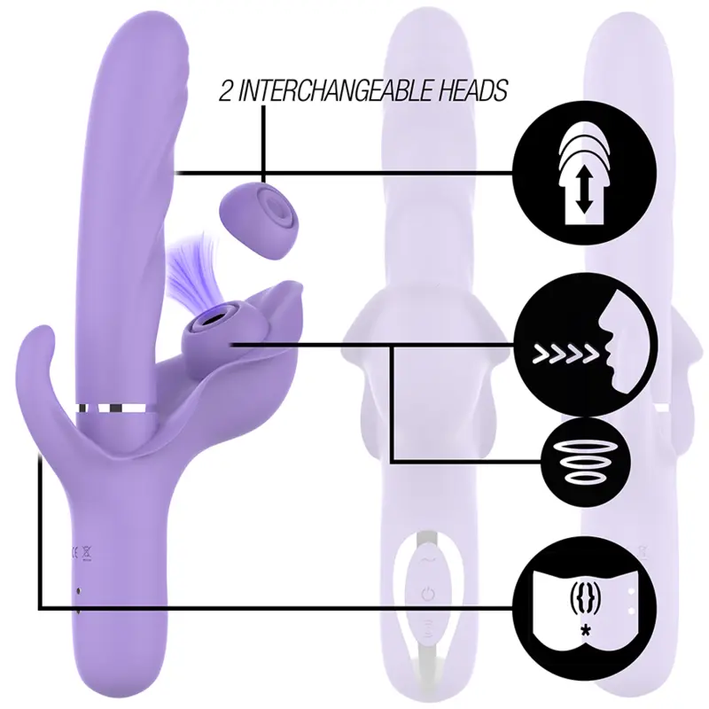 INTENSE - BILLIE VIBRADOR MULTIFUNCIÓN RECARGABLE SUCCIONADOR CON PULSADOR MORADO INTENSE FUN