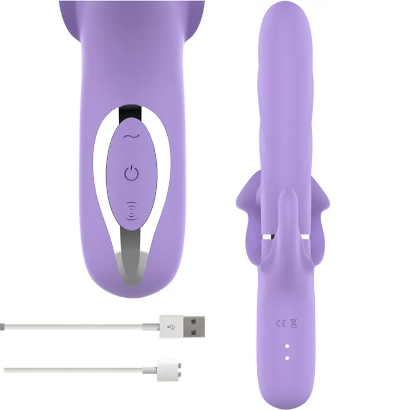 INTENSE - BILLIE VIBRADOR MULTIFUNCIÓN RECARGABLE SUCCIONADOR CON PULSADOR MORADO INTENSE FUN