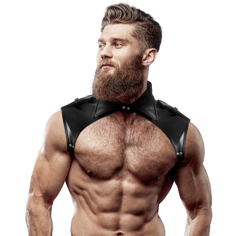 FETISH SUBMISSIVE ATTITUDE - ARNÉS BRIGADE AJUSTABLE ECOPIEL CUELLO HOMBRE FETISH SUBMISSIVE ATTITUDE