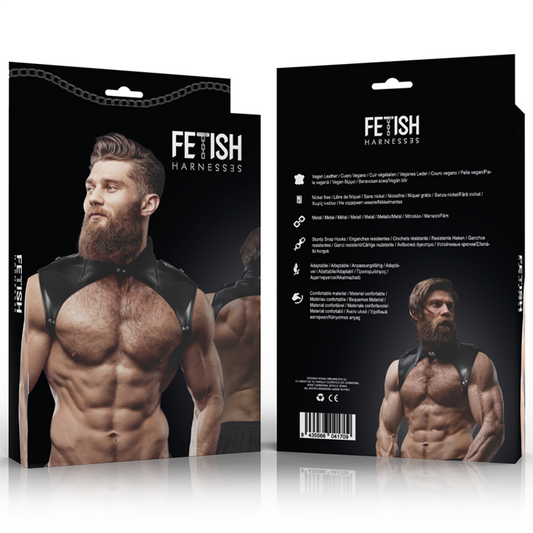 FETISH SUBMISSIVE ATTITUDE - ARNÉS BRIGADE AJUSTABLE ECOPIEL CUELLO HOMBRE FETISH SUBMISSIVE ATTITUDE