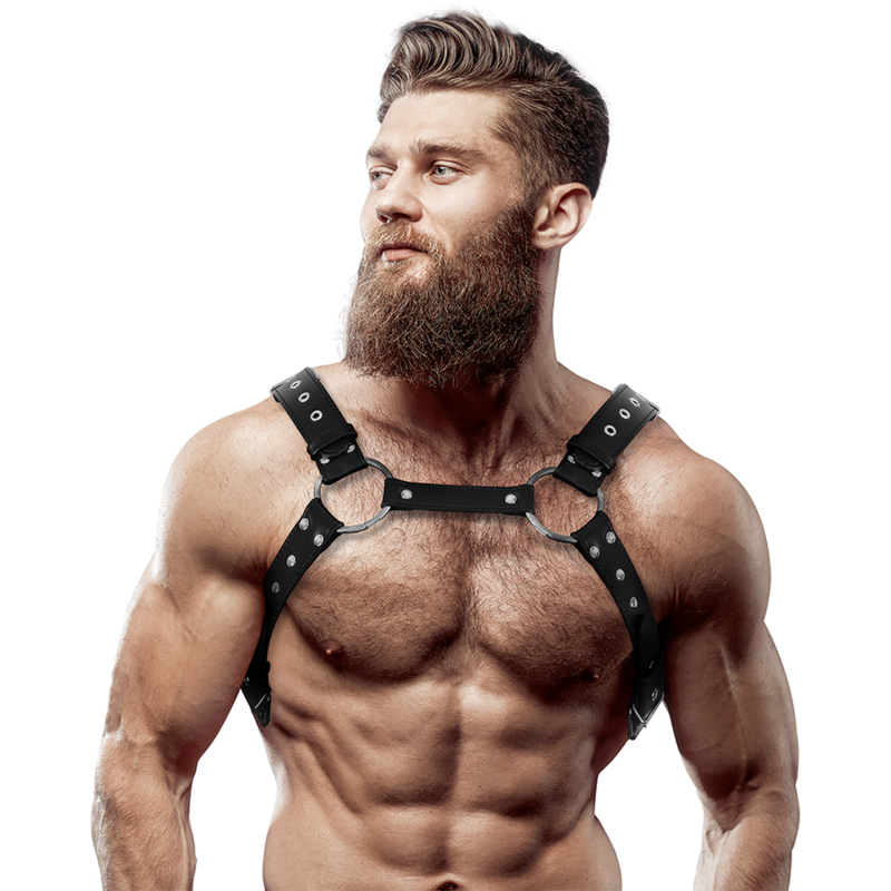 FETISH SUBMISSIVE ATTITUDE - ARNÉS ECOPIEL PECHO CON TACHUELAS HOMBRE FETISH SUBMISSIVE ATTITUDE