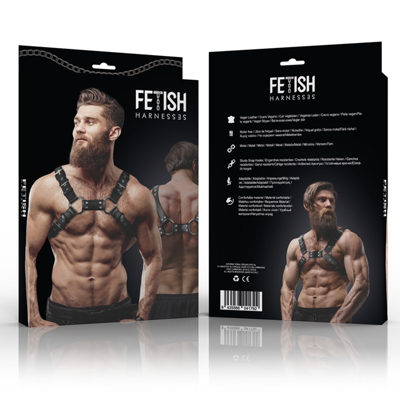 FETISH SUBMISSIVE ATTITUDE - ARNÉS BULLDOG AJUSTABLE ECOPIEL PECHO HOMBRE FETISH SUBMISSIVE ATTITUDE