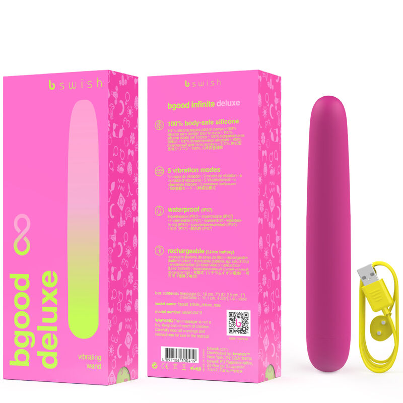 B SWISH - BGOOD INFINITE DELUXE VIBRADOR RECARGABLE SILICONA ROSA B SWISH