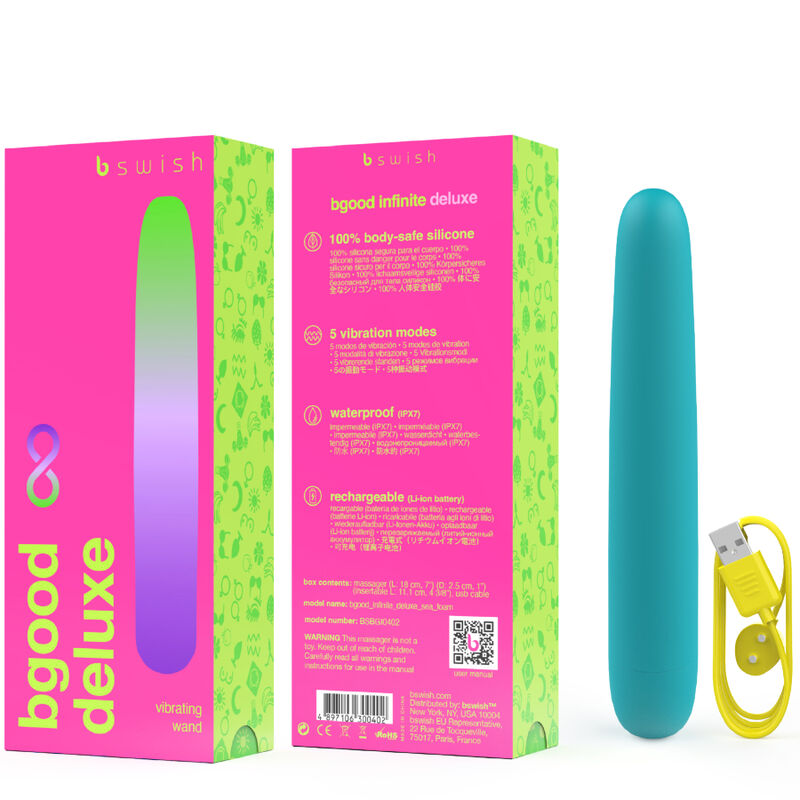 B SWISH - BGOOD INFINITE DELUXE VIBRADOR RECARGABLE SILICONA AZUL B SWISH