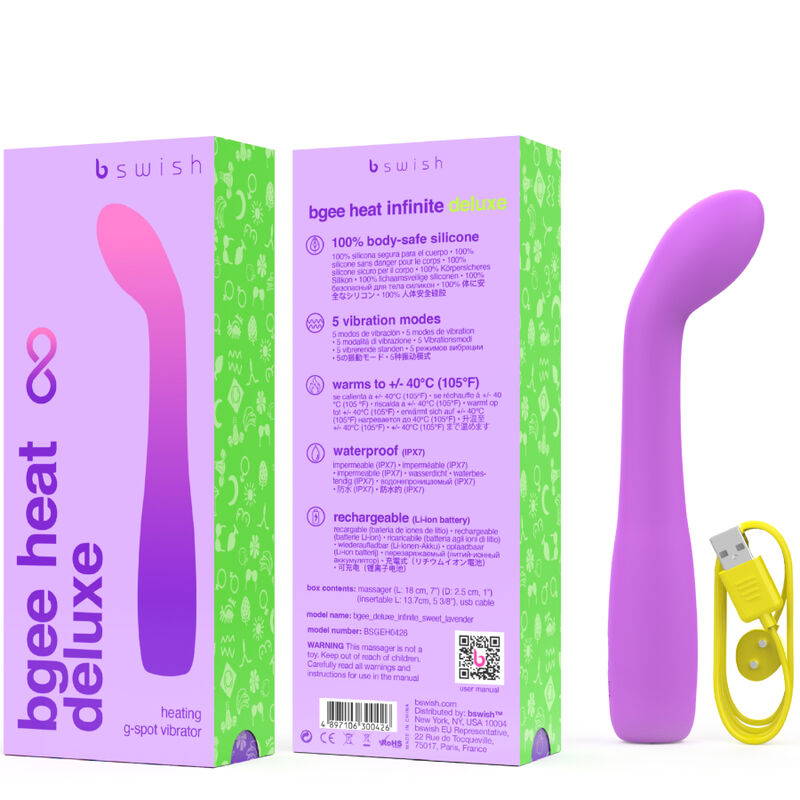 B SWISH - BGEE HEAT INFINITE DELUXE VIBRADOR RECARGABLE SILICONA LAVANDA B SWISH