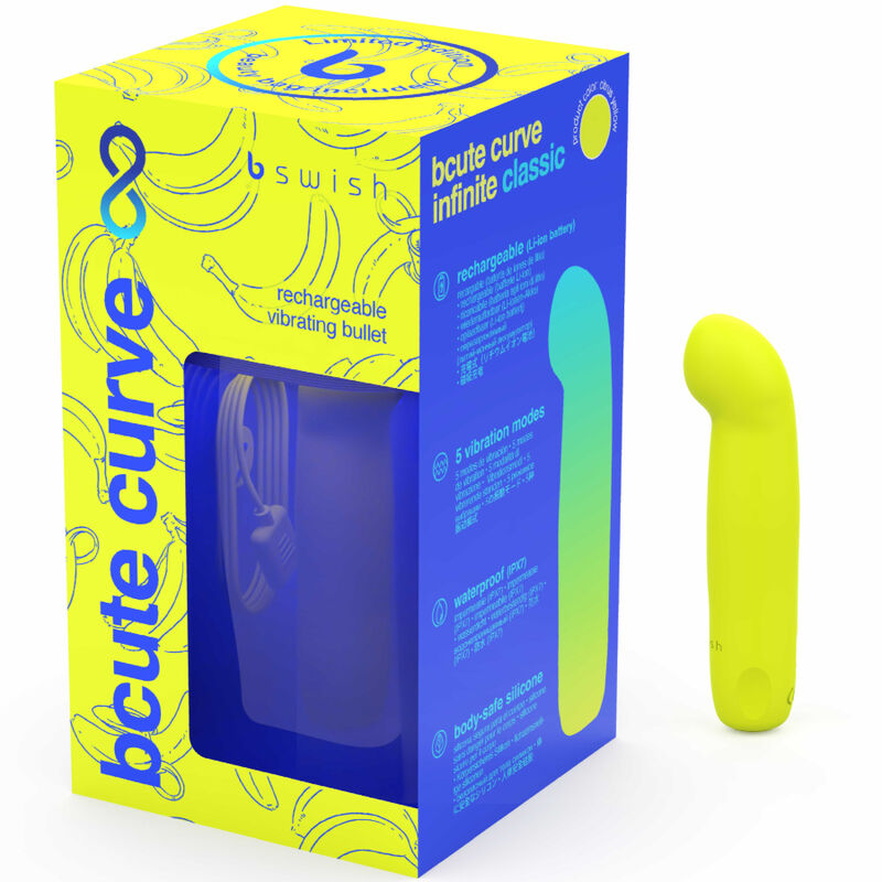 B SWISH - BCUTE CURVE INFINITE CLASSIC EDICION LIMITADA VIBRADOR RECARGABLE SILICONA AMARILLO B SWISH