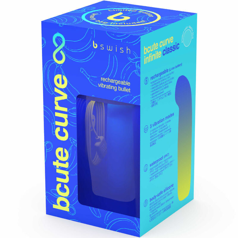 B SWISH - BCUTE CURVE INFINITE CLASSIC EDICION LIMITADA VIBRADOR RECARGABLE SILICONA AZUL B SWISH