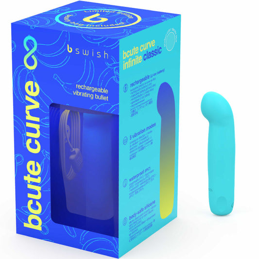 B SWISH - BCUTE CURVE INFINITE CLASSIC EDICION LIMITADA VIBRADOR RECARGABLE SILICONA AZUL B SWISH
