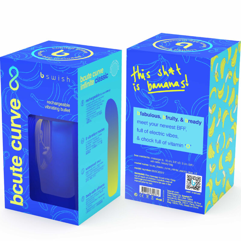 B SWISH - BCUTE CURVE INFINITE CLASSIC EDICION LIMITADA VIBRADOR RECARGABLE SILICONA AZUL B SWISH