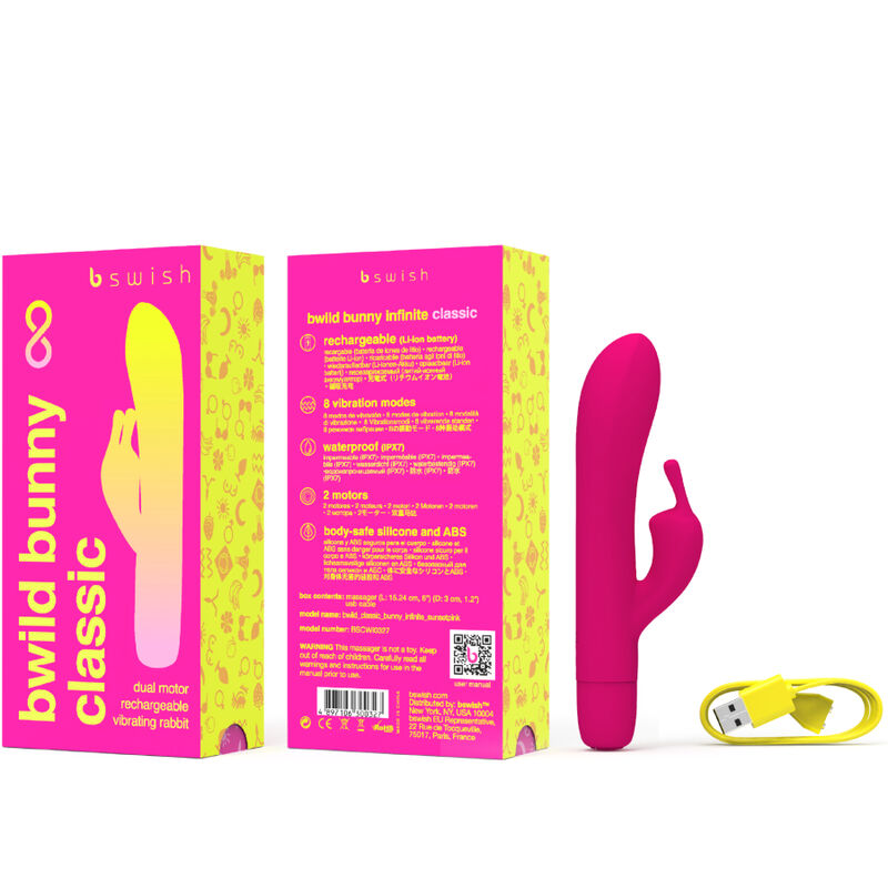 B SWISH - BWILD BUNNY INFINITE CLASSIC VIBRADOR RECARGABLE SILICONA ROSA B SWISH