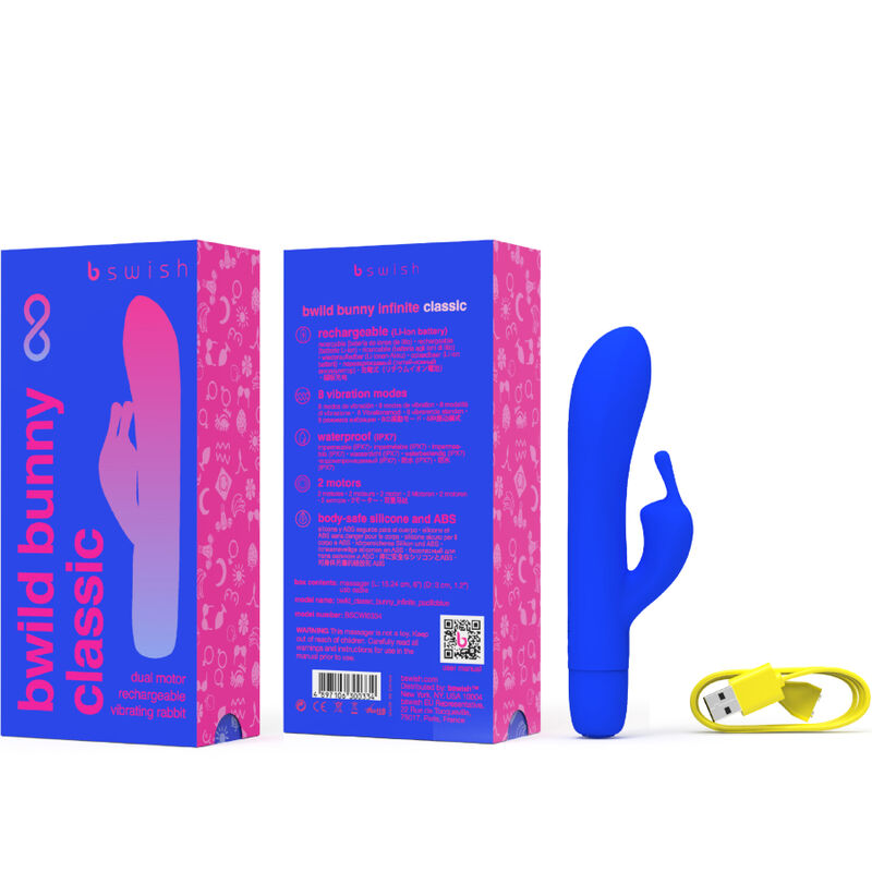 B SWISH - BWILD BUNNY INFINITE CLASSIC VIBRADOR RECARGABLE SILICONA AZUL B SWISH