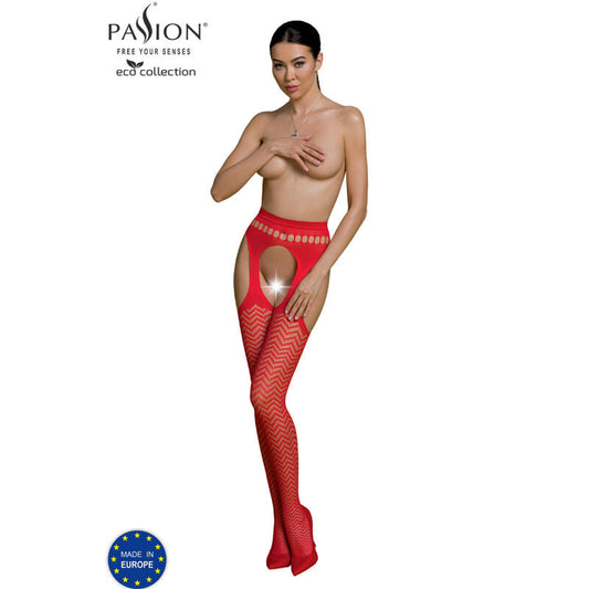 PASSION - ECO COLLECTION BODYSTOCKING ECO S002 ROJO PASSION WOMAN GARTER & STOCK
