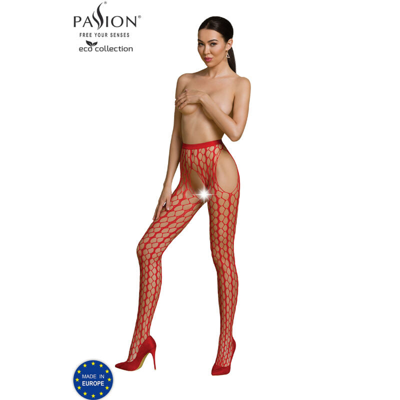 PASSION - ECO COLLECTION BODYSTOCKING ECO S007 NEGRO PASSION WOMAN GARTER & STOCK