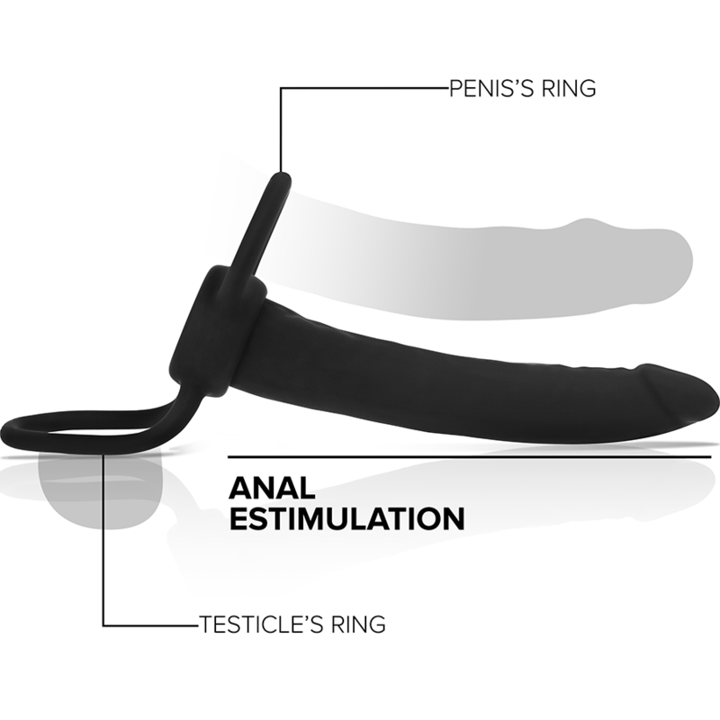 MYTHOLOGY - COBI ONYX ACCOMODATOR ARNÉS PARA DOBLE PENETRACIÓN SILICONA MYTHOLOGY FANTASY DILDO