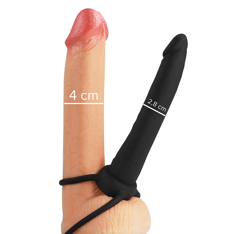 MYTHOLOGY - COBI ONYX ACCOMODATOR ARNÉS PARA DOBLE PENETRACIÓN SILICONA MYTHOLOGY FANTASY DILDO