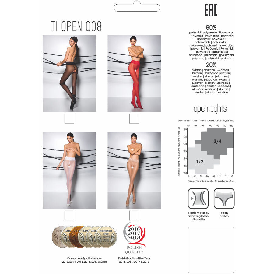 PASSION - TIOPEN 008 MEDIAS BLANCO 1/2 30 DEN PASSION WOMAN GARTER & STOCK