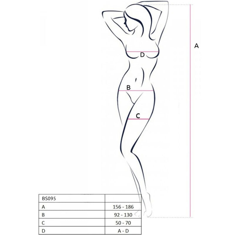 PASSION - BS095 BODYSTOCKING ROJO TALLA UNICA PASSION WOMAN BODYSTOCKINGS