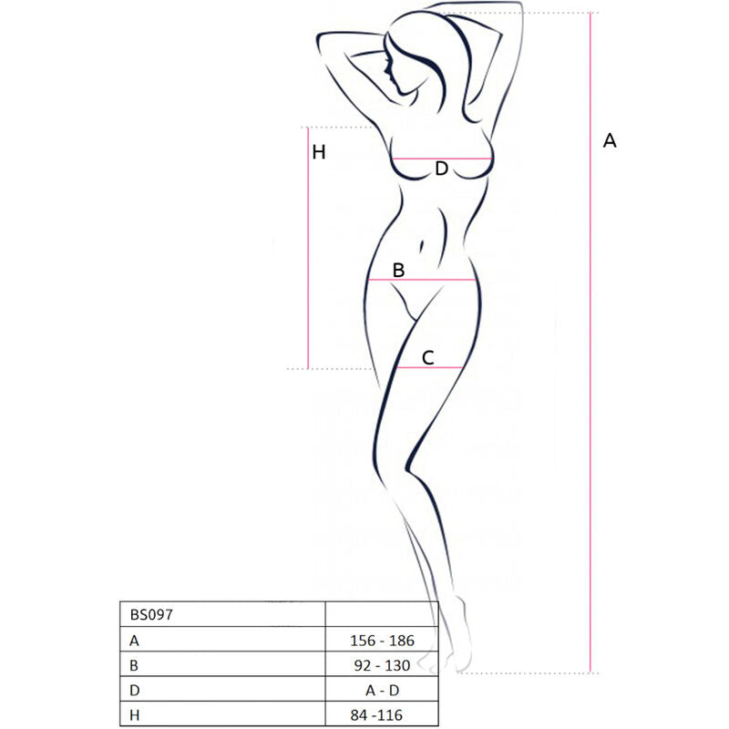 PASSION - BS097 BODYSTOCKING NEGRO TALLA UNICA PASSION WOMAN BODYSTOCKINGS