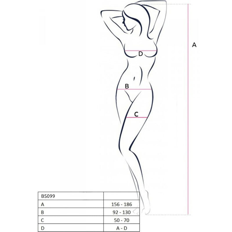 PASSION - BS099 BODYSTOCKING NEGRO TALLA UNICA PASSION WOMAN BODYSTOCKINGS