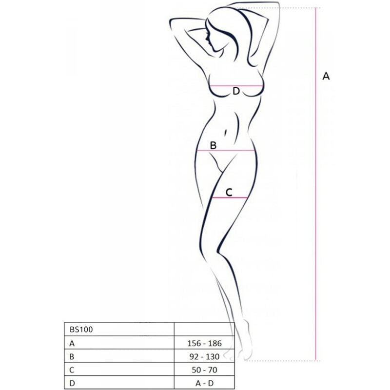 PASSION - BS100 BODYSTOCKING NEGRO TALLA UNICA PASSION WOMAN BODYSTOCKINGS