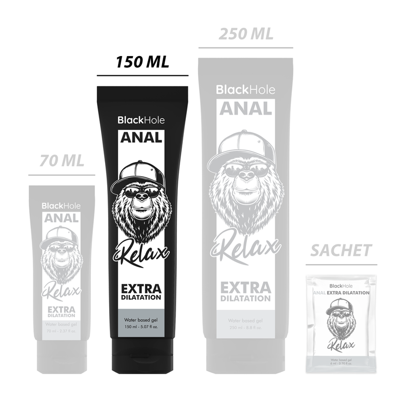 BLACK HOLE - GEL BASE AGUA DILATACION ANAL 150 ML BLACK HOLE