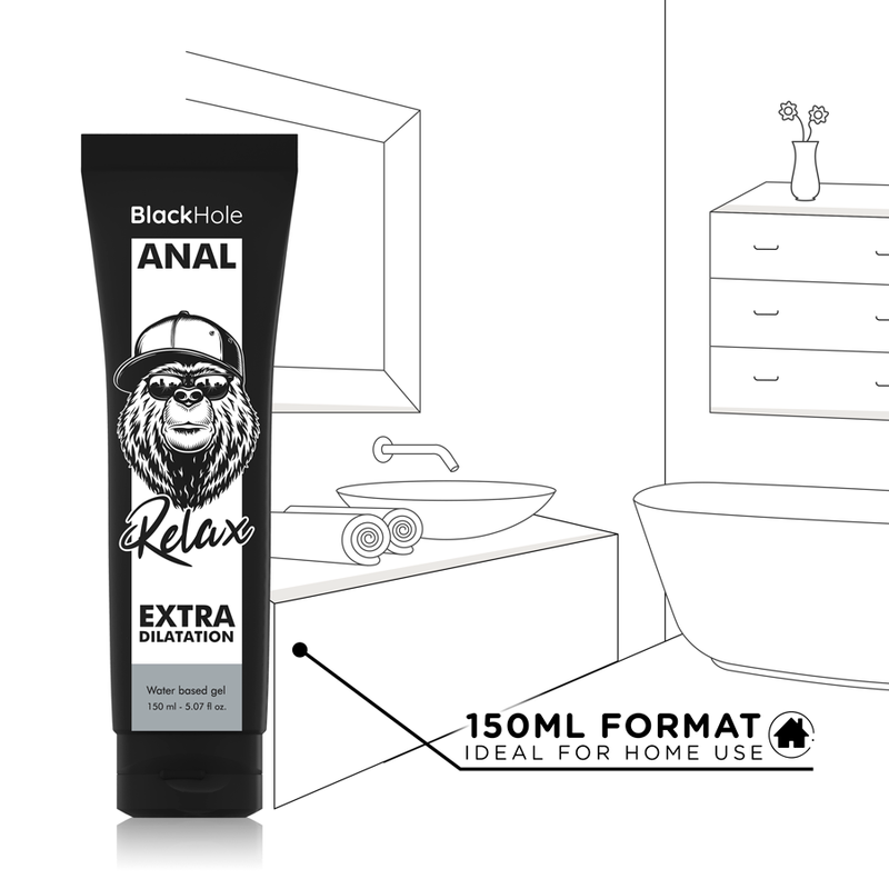 BLACK HOLE - GEL BASE AGUA DILATACION ANAL 150 ML BLACK HOLE