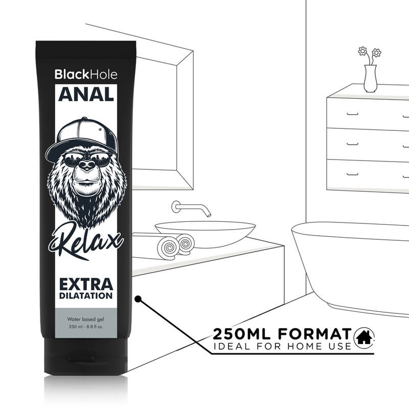 BLACK HOLE - GEL BASE AGUA DILATACION ANAL 250 ML BLACK HOLE