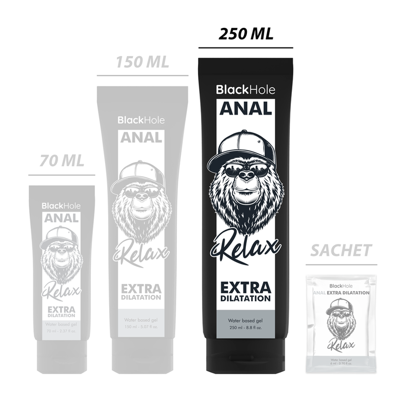 BLACK HOLE - GEL BASE AGUA DILATACION ANAL 250 ML BLACK HOLE