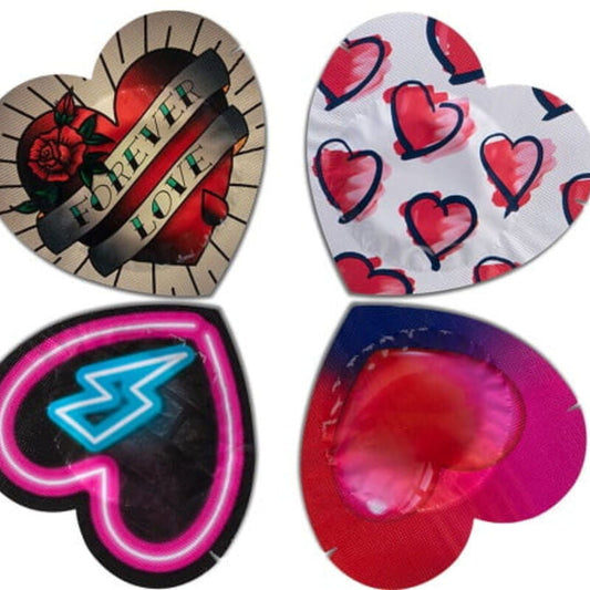 PASANTE - PRESERVATIVO ROJO FORMA CORAZON BOLSA 144 UNIDADES PASANTE