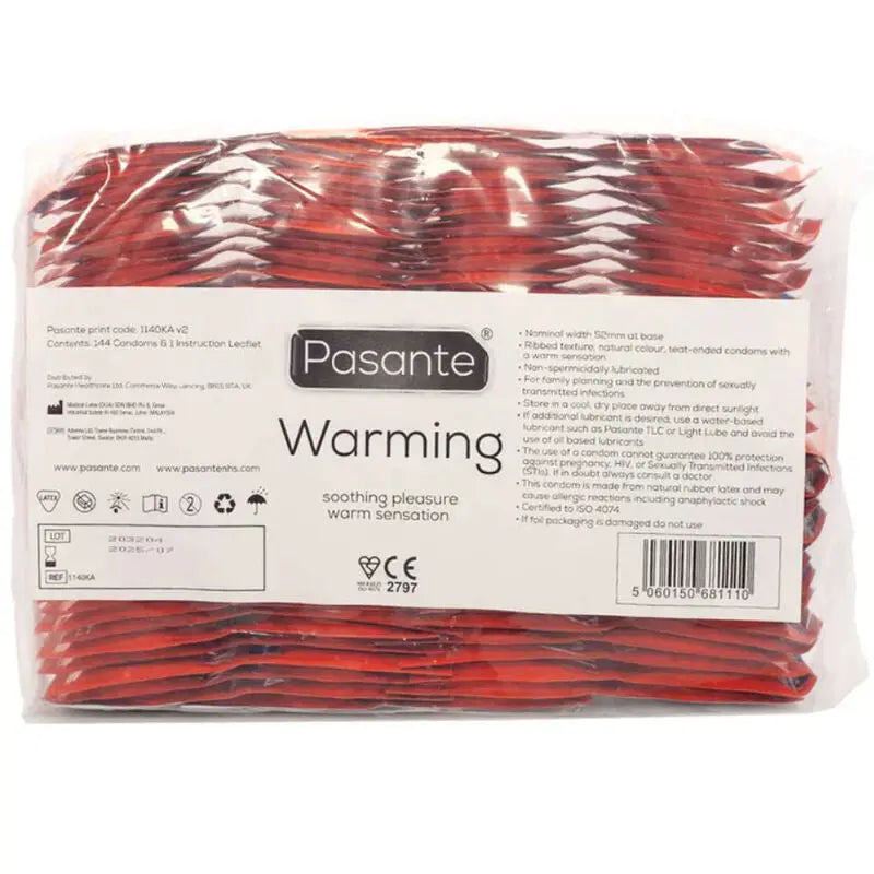 PASANTE - PRESERVATIVO EFECTO CALOR BOLSA 144 UNIDADES PASANTE