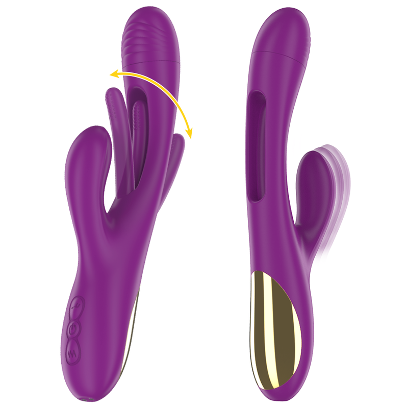 INTENSE - APOLO VIBRADOR MULTIFUNCIÓN RECARGABLE 7 VIBRACIONES CON LENGUA OSCILANTE MORADO INTENSE FUN