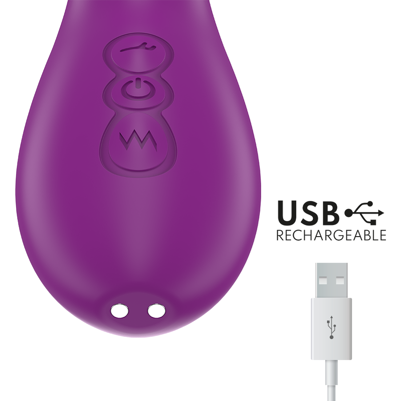 INTENSE - APOLO VIBRADOR MULTIFUNCIÓN RECARGABLE 7 VIBRACIONES CON LENGUA OSCILANTE MORADO INTENSE FUN