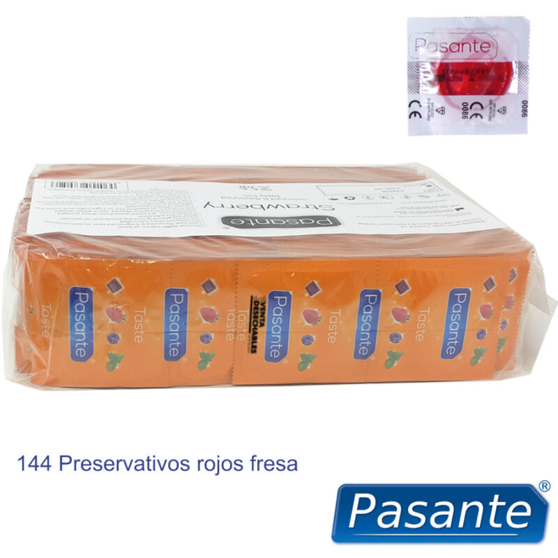 PASANTE - PRESERVATIVO SABOR FRESA BOLSA 144 UNIDADES PASANTE