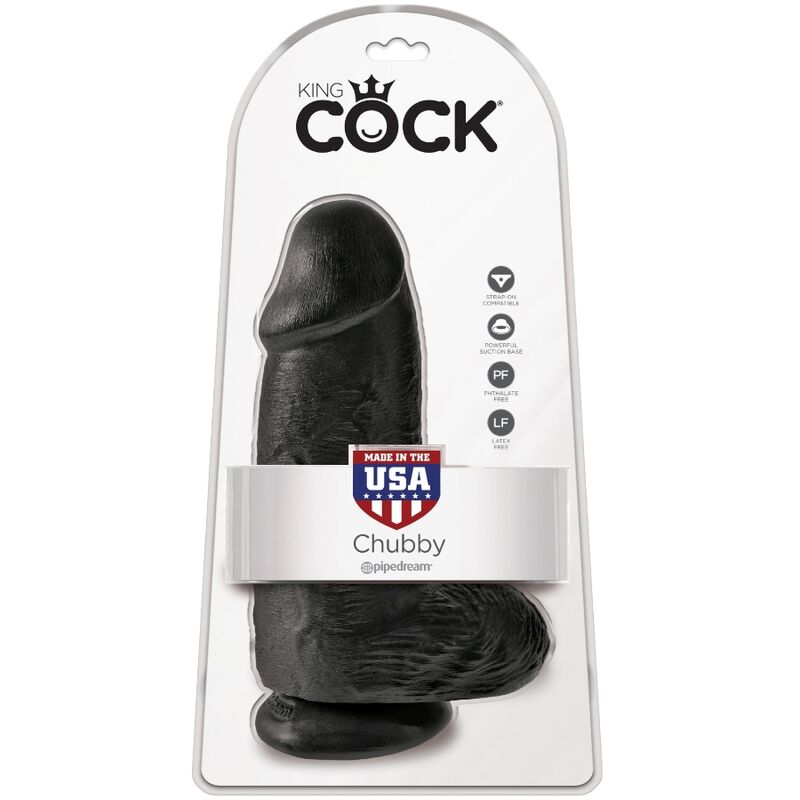 KING COCK - PENE REALISTICO CHUBBY 23 CM NEGRO KING COCK