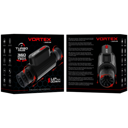 JAMYJOB - VORTEX MASTURBADOR TURBO CON EMPUJE Y ROTACIÓN 360 UP AND DOWN JAMYJOB