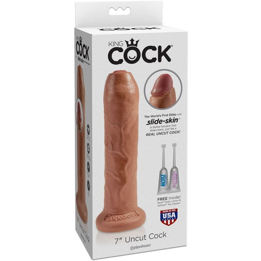 KING COCK - PENE REALISTICO CON PREPUCIO 17.8 CM CARAMELO KING COCK