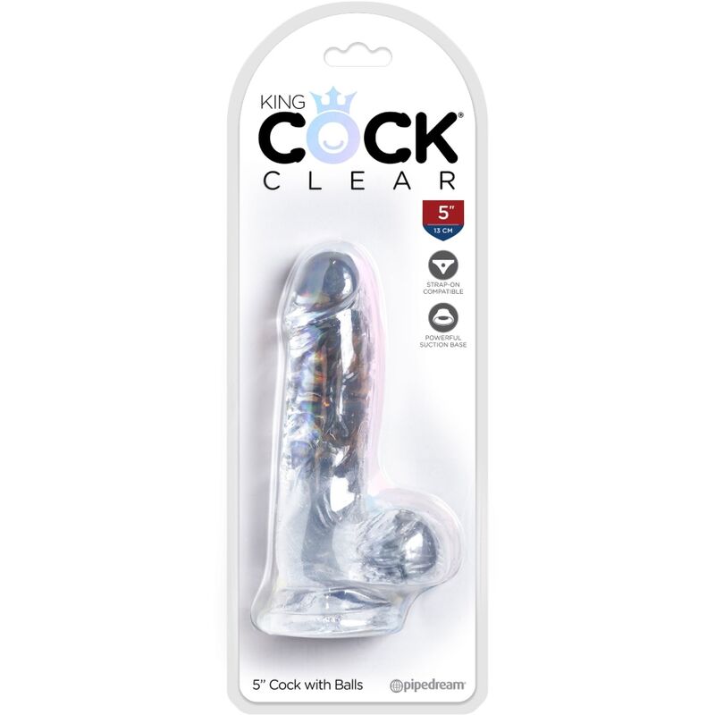 KING COCK - CLEAR PENE REALISTICO CON TESTICULOS 10.1 CM TRANSPARENTE KING COCK