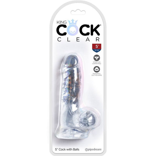 KING COCK - CLEAR PENE REALISTICO CON TESTICULOS 10.1 CM TRANSPARENTE KING COCK